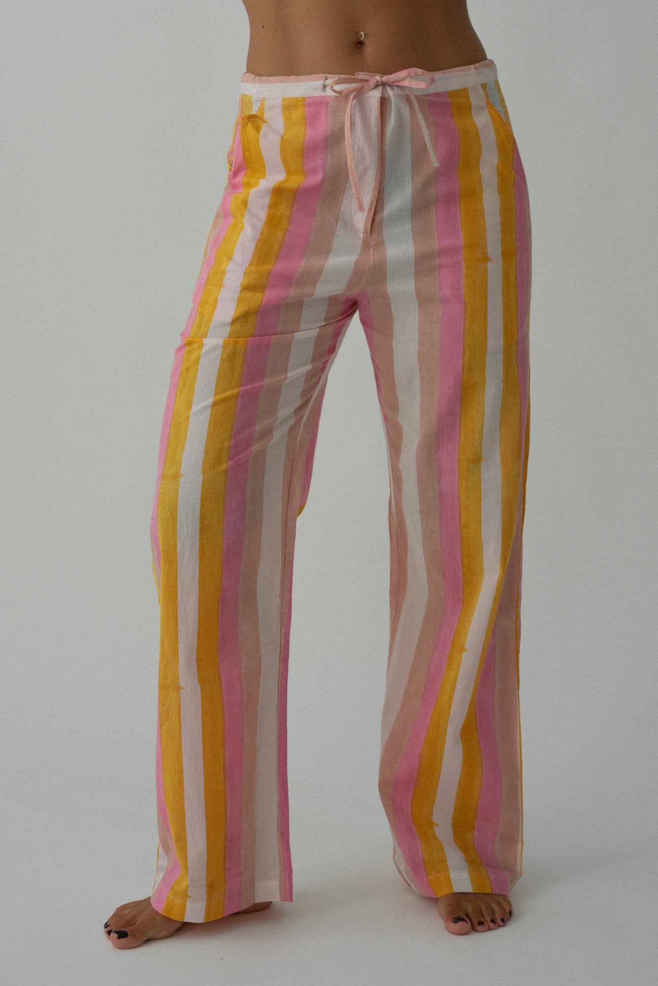 PINK STRIPED TROUSERS